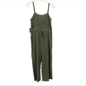 Express Olive Green Women's Cropped Jumpsuit